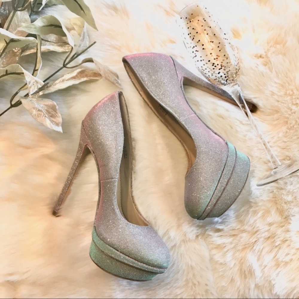 ISO Brian Atwood Fontaine Iridescent Heels size 6
